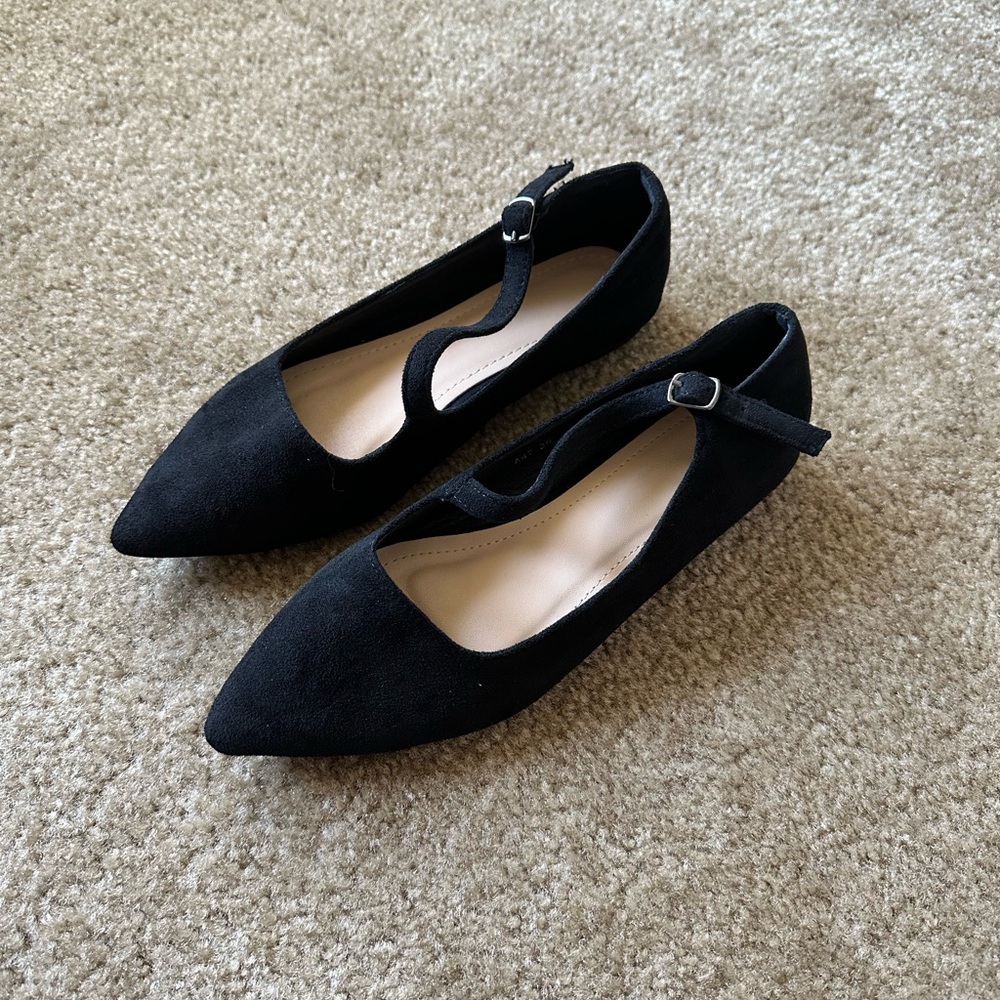 Black Pointed Flats